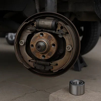 Replacing Rear Brake Shoes and Wheel Bearings on Drum Brakes for an Aixam Microcar